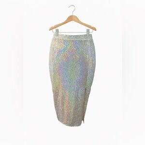 Blue Buttercup Holographic Pencil Skirt, boutique, New with tags, Size Medium